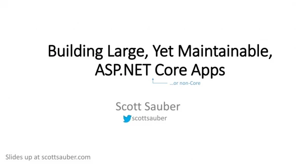 Building Large, Yet Maintainable, ASP.NET Core Apps