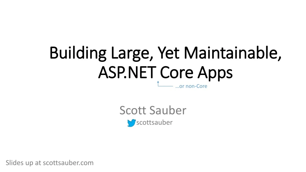 building large yet maintainable asp net core apps