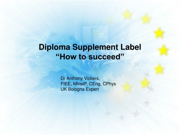 Diploma Supplement Label “How to succeed”