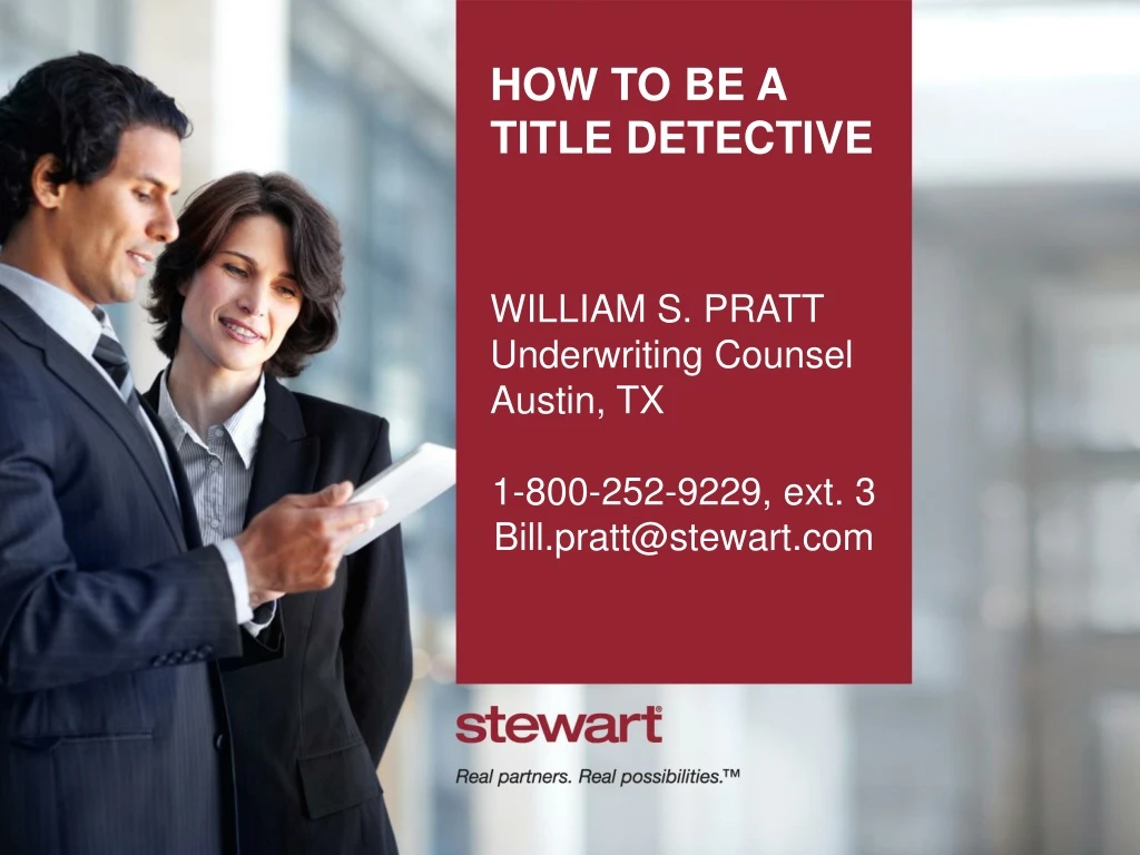 how to be a title detective