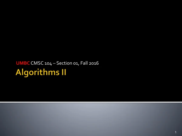 Algorithms II