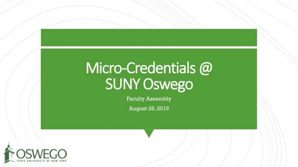 Micro-Credentials @ SUNY Oswego