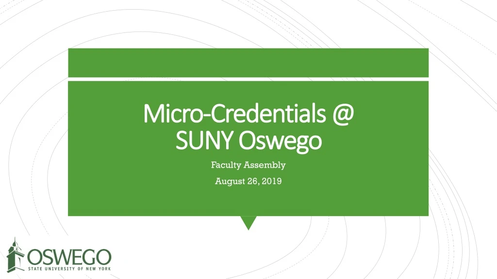 micro credentials @ suny oswego