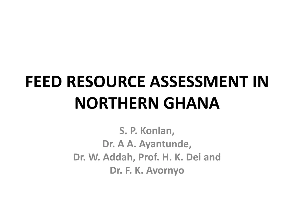 feed resource assessment in northern ghana