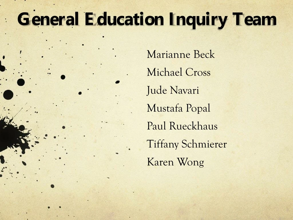 general education inquiry team