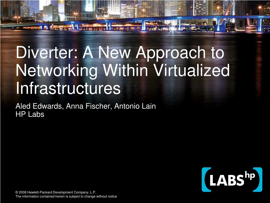 diverter a new approach to networking within virtualized infrastructures