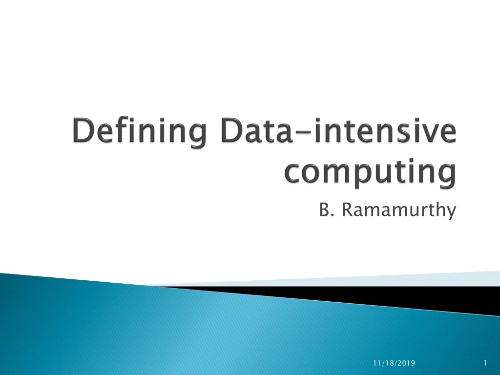 defining data intensive computing