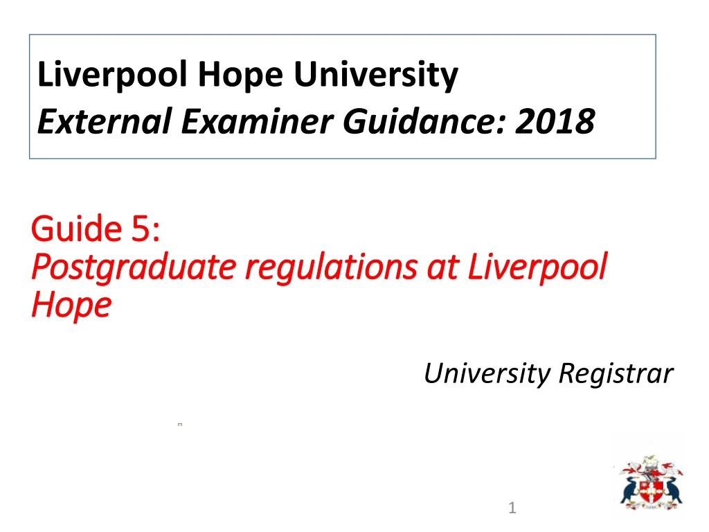 guide 5 postgraduate regulations at liverpool hope