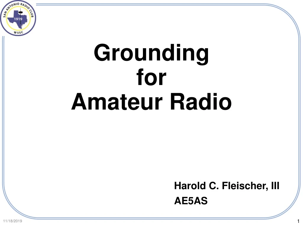 grounding for amateur radio