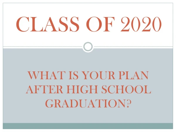 WHAT IS YOUR PLAN AFTER HIGH SCHOOL GRADUATION?