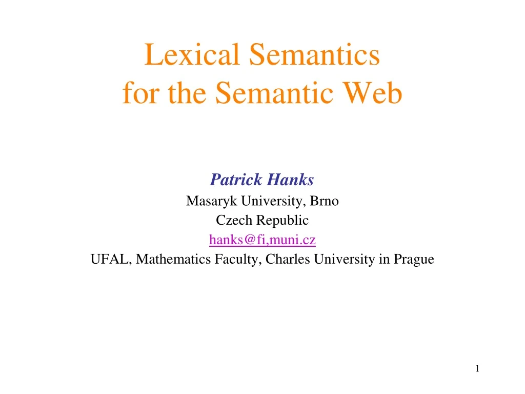 lexical semantics for the semantic web