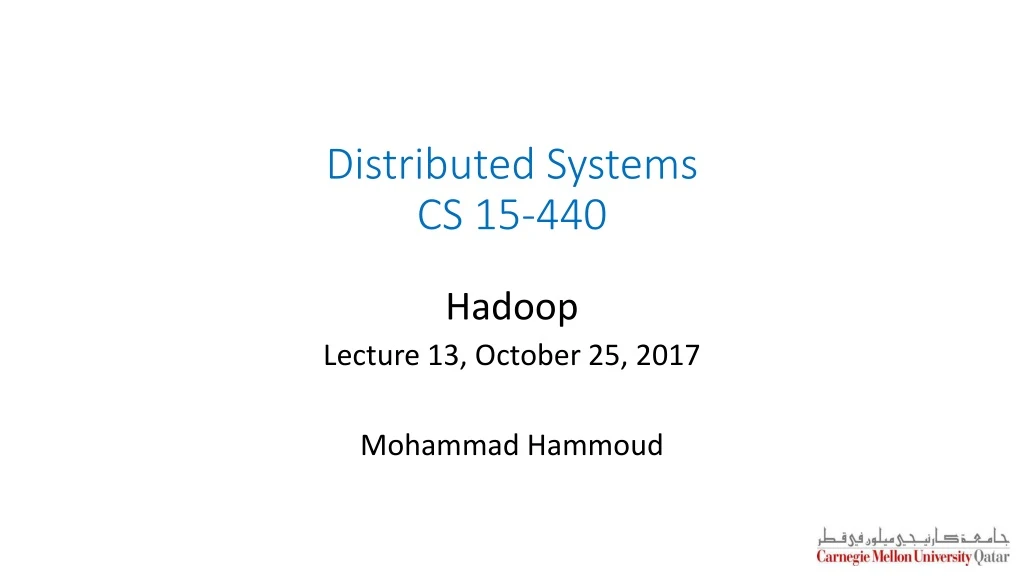 distributed systems cs 15 440