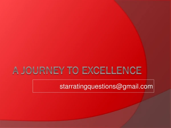 A journey to excellence