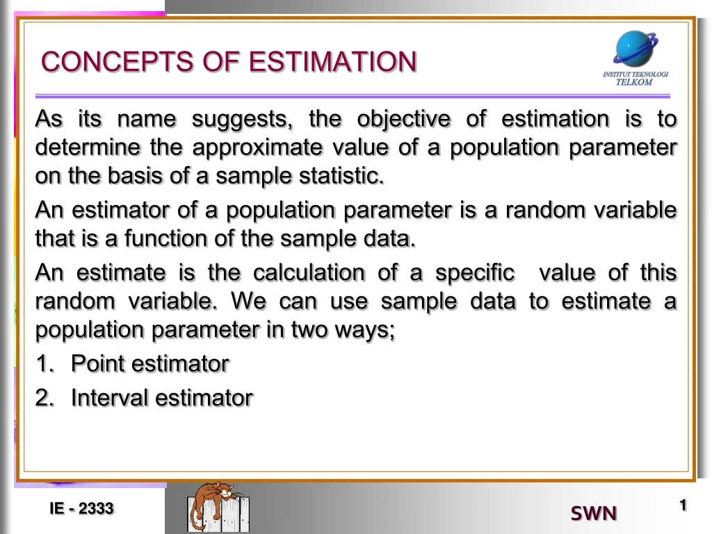 concepts of estimation