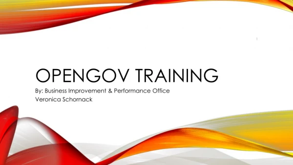 OpenGov Training