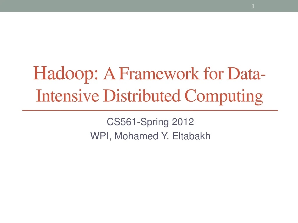 hadoop a framework for data intensive distributed computing