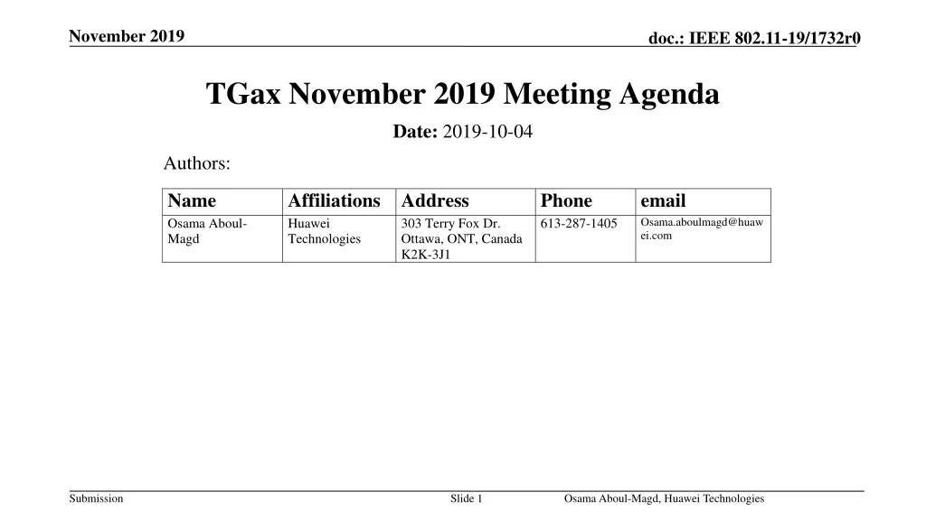 tgax november 2019 meeting agenda