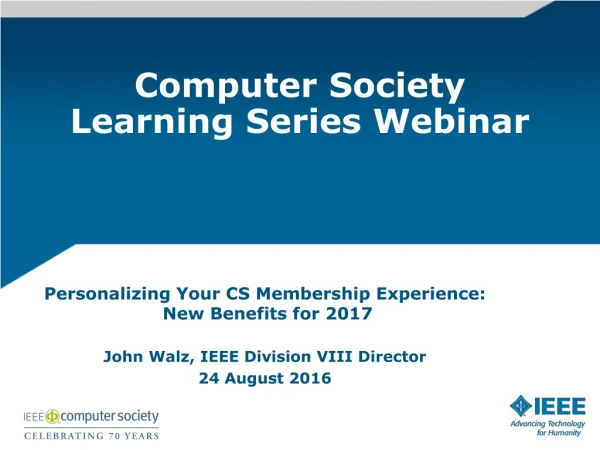 Computer Society Learning Series Webinar
