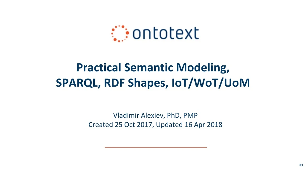 practical semantic modeling sparql rdf shapes iot wot uom