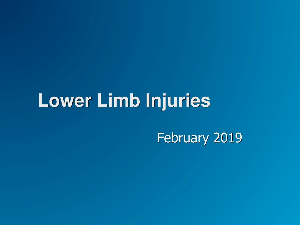 lower limb injuries