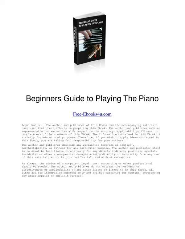 Beginners Guide to Playing The Piano