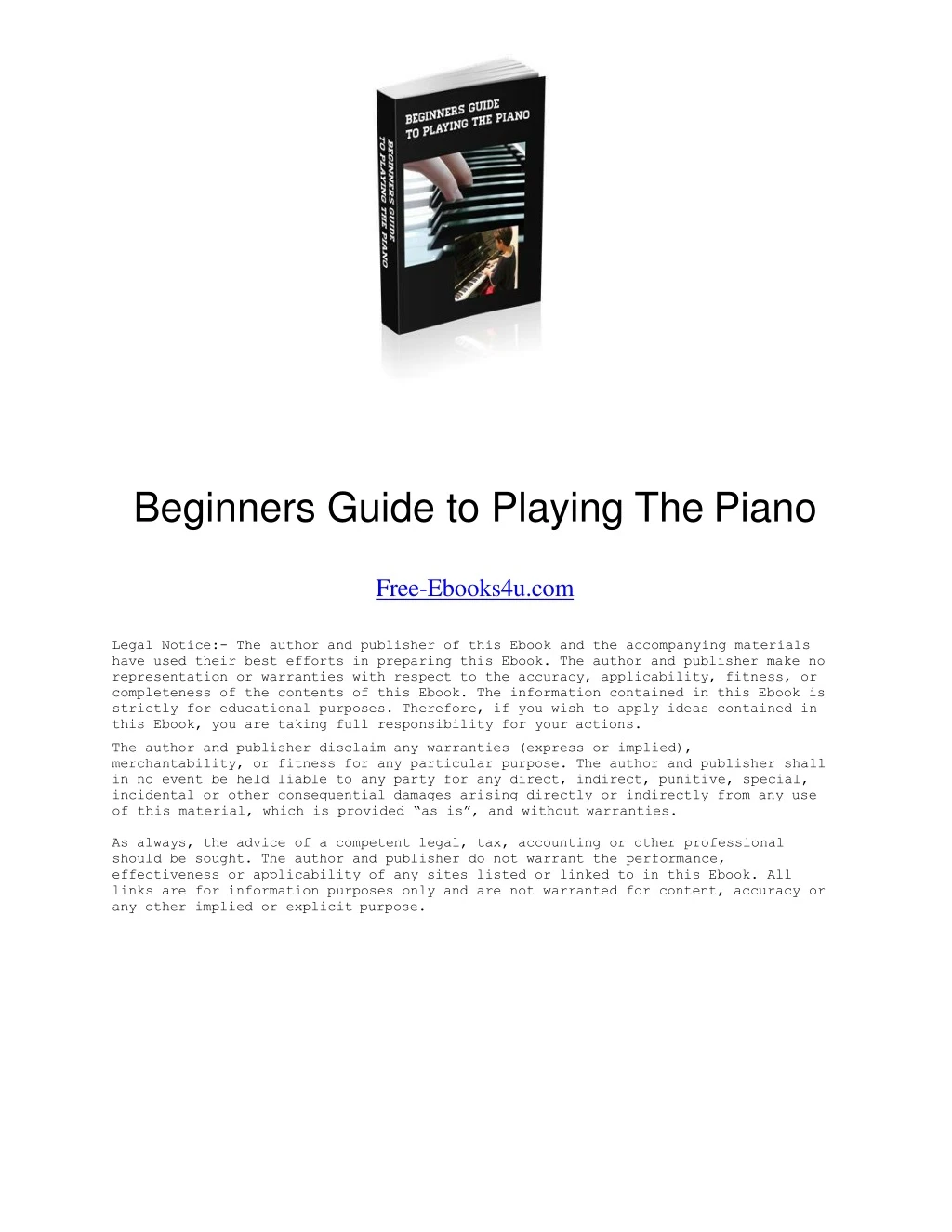beginners guide to playing the piano