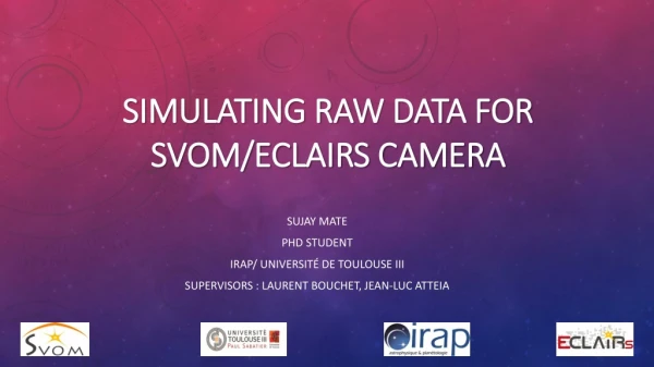 Simulating raw data for SVOM/ECLAIRs Camera