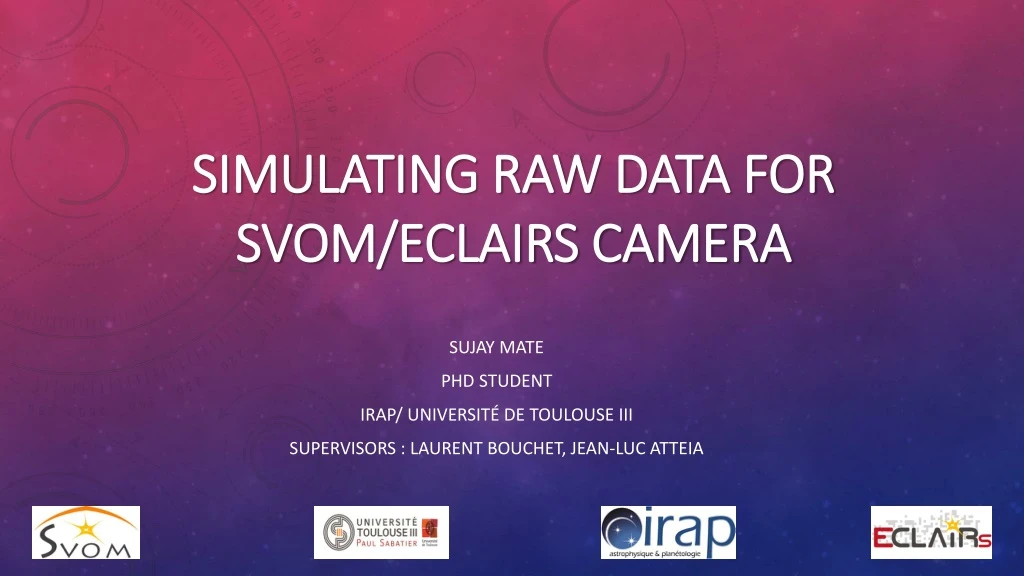simulating raw data for svom eclairs camera