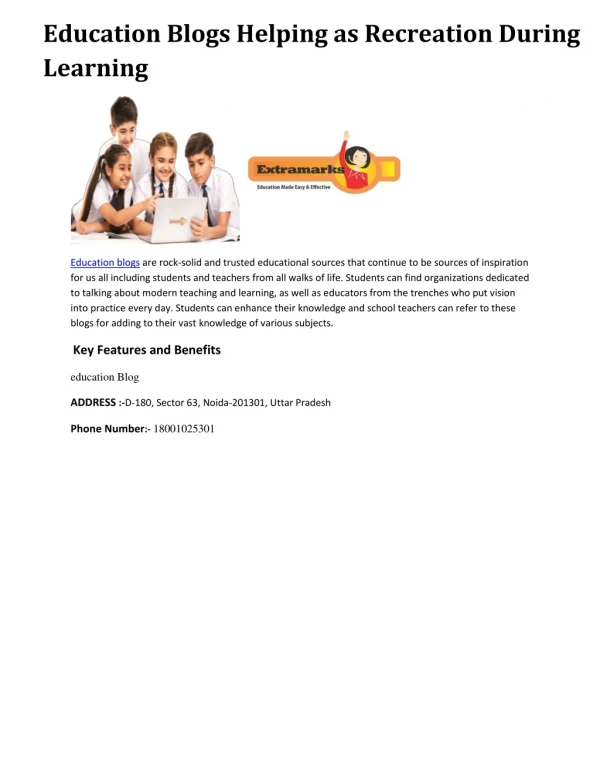 education blogs helping as recreation during