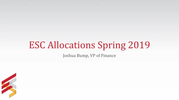 ESC Allocations Spring 2019