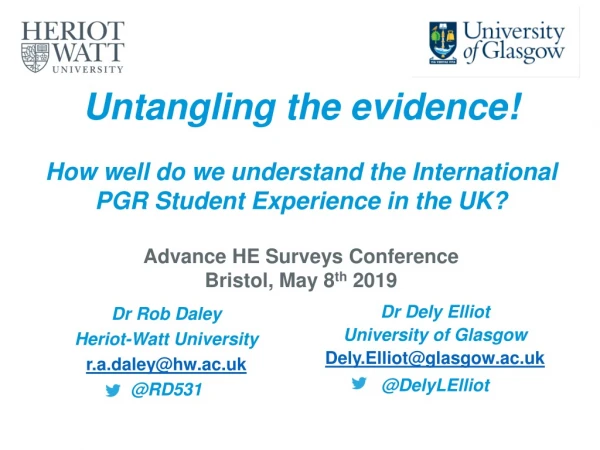 Dr Rob Daley Heriot-Watt University r.a.daley@hw.ac.uk @RD531