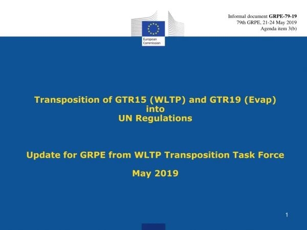 Informal document GRPE-79- 19 79th GRPE, 21-24 May 2019 Agenda item 3(b)
