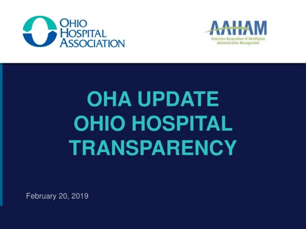 OHA update Ohio Hospital transparency