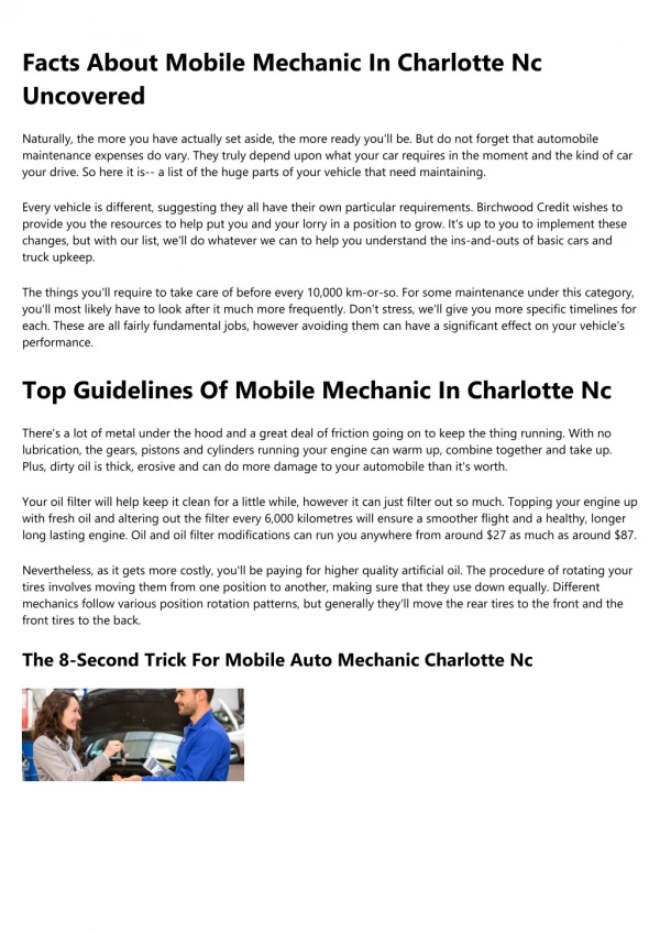 Is Tech Making mobile mechanic Charlotte NC Better or Worse?