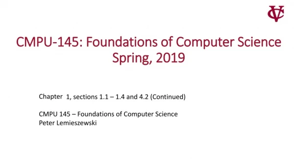 CMPU-145: Foundations of Computer Science Spring, 2019