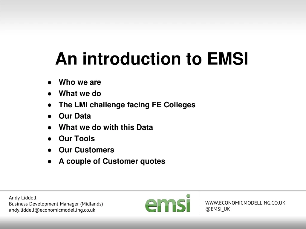 an introduction to emsi