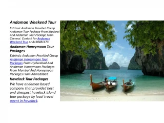 Andaman Honeymoon Tour Packages