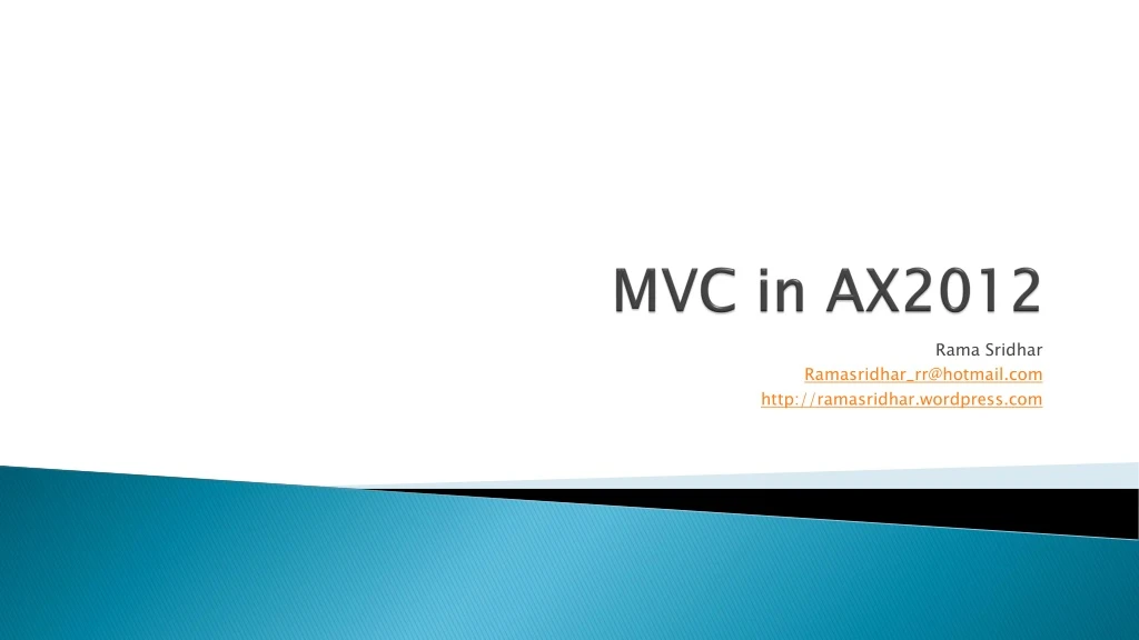 mvc in ax2012