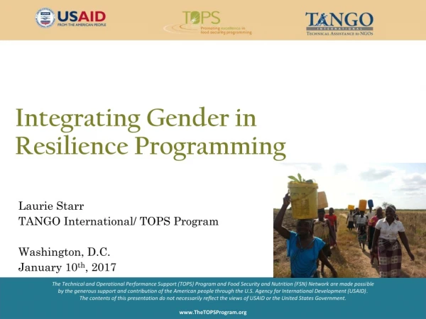 Integrating Gender in Resilience Programming