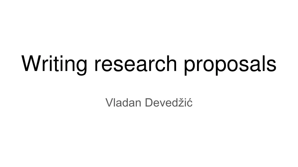 writing research proposals