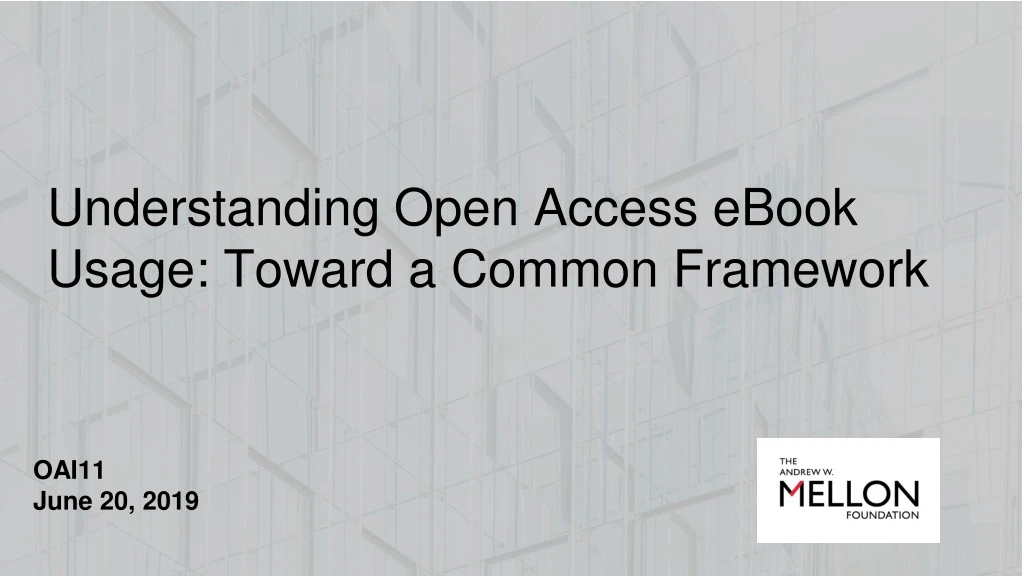 understanding open access ebook usage toward a common framework