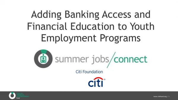 Adding Banking Access and Financial Education to Youth Employment Programs