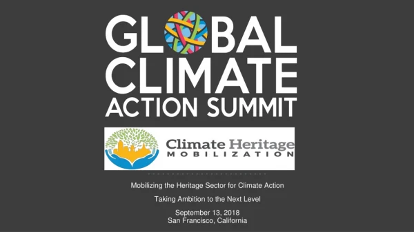 Mobilizing the Heritage Sector for Climate Action Taking Ambition to the Next Level