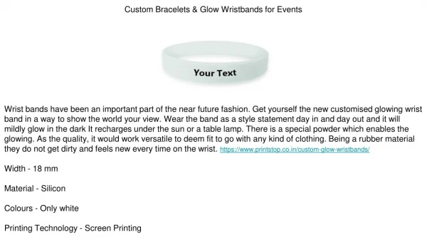 Custom Bracelets & Glow Wristbands for Events