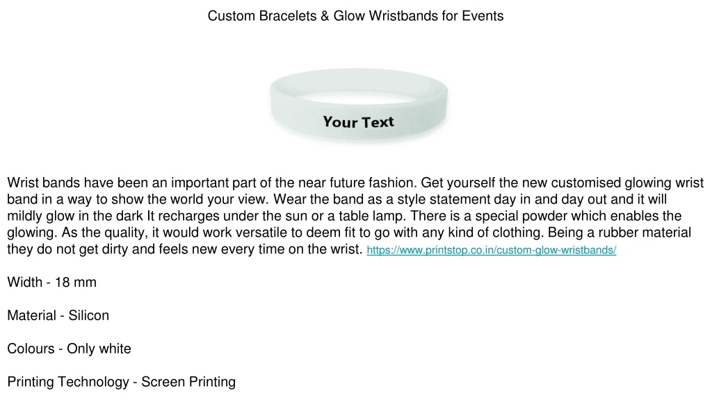 custom bracelets glow wristbands for events