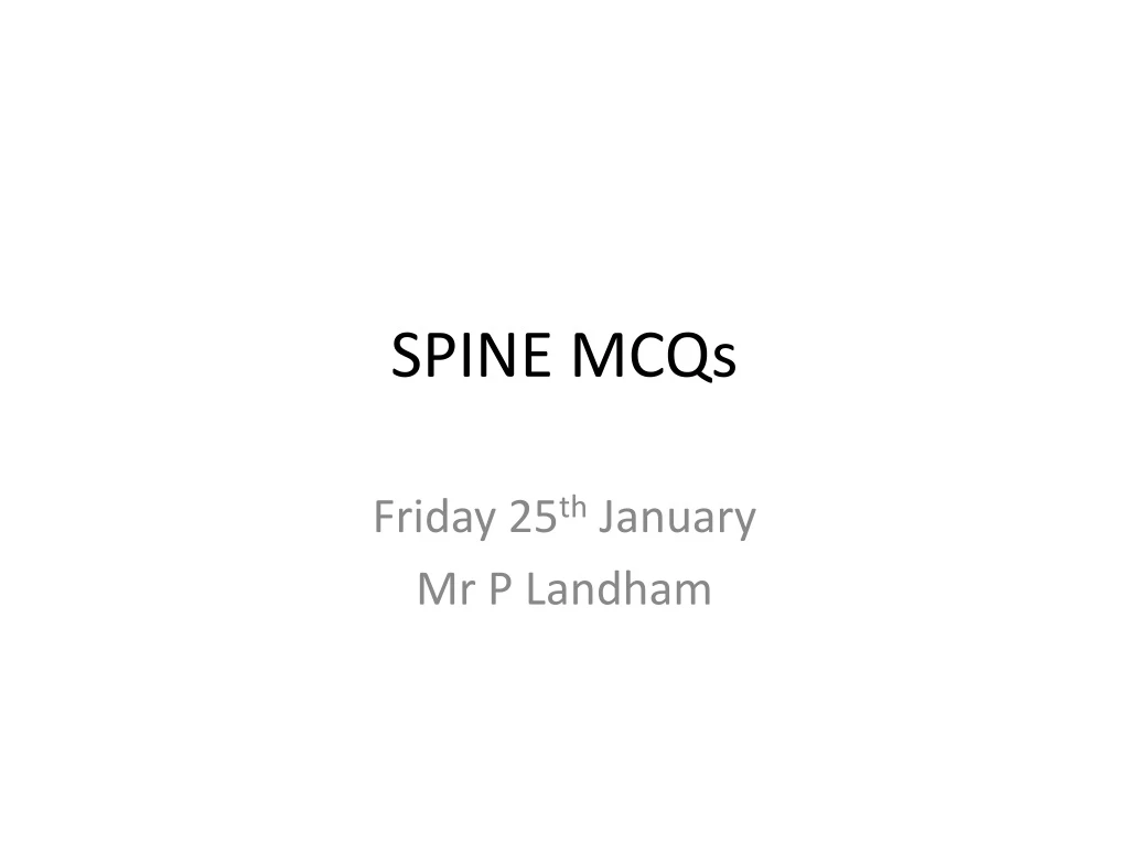 spine mcqs