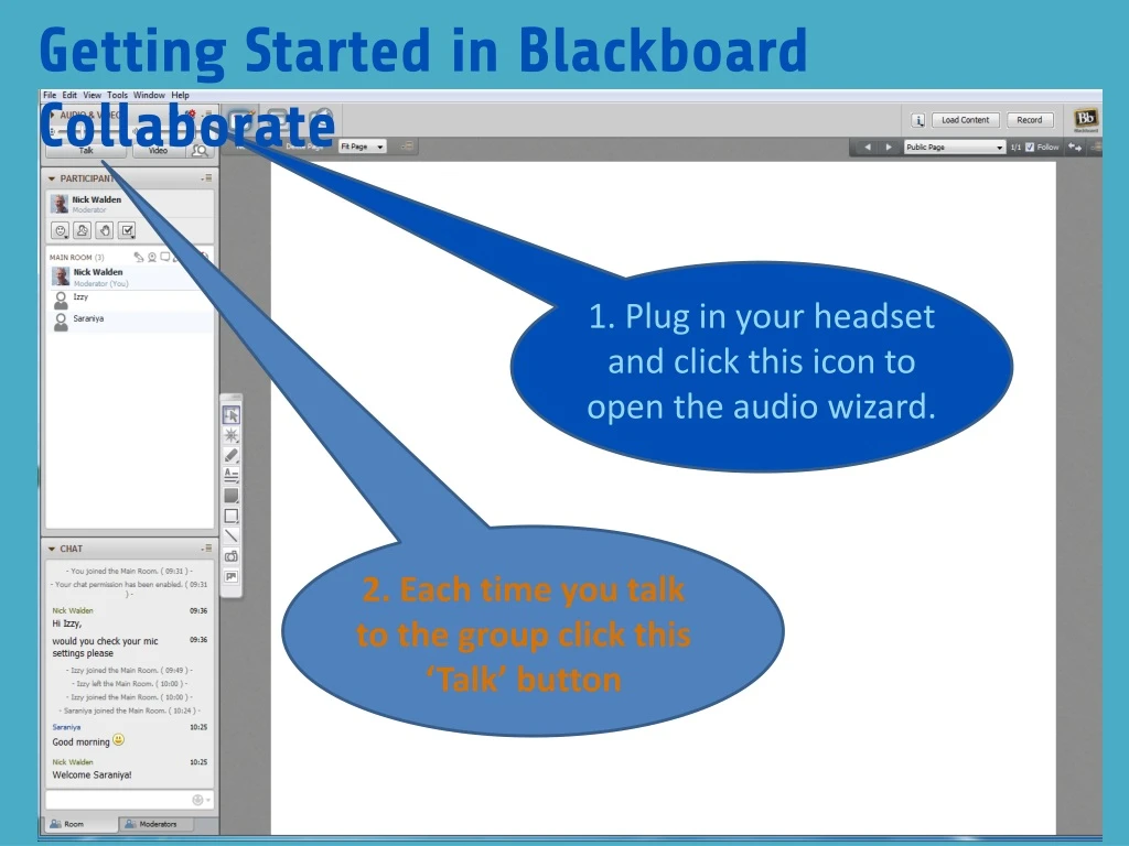 getting started in blackboard collaborate