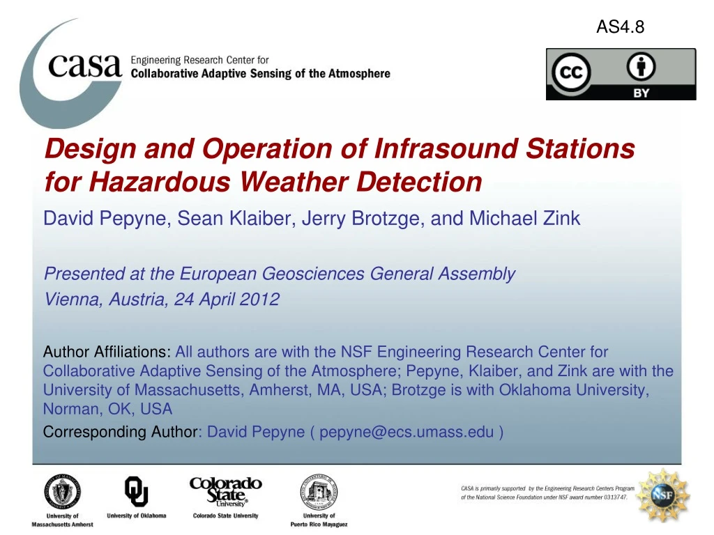 design and operation of infrasound stations for hazardous weather detection