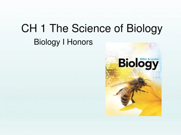 CH 1 The Science of Biology