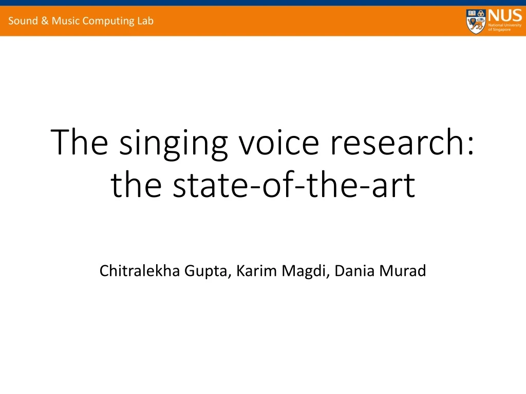 the singing voice research the state of the art